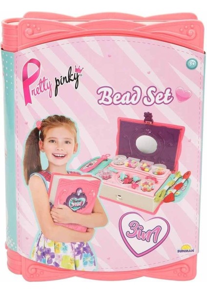 3662 Pretty Pinky 3'ü 1 Arada Boncuk Yapım Seti -Sunman