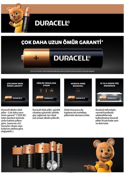 Duracell 6'lı Aaa Ince Kalem Pil modelleri