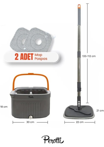 Pratik Temizlik Seti, Kare Mop ve Mikrofiber Bezli, 2'li, Etkili Temizlik Çözümü