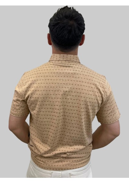 Erkek Bymn Desenli Cepli Polo Yaka Sütlü Kahve Tişört fırsatları
