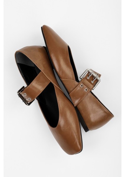 Kadın Vell Karamel Cilt Kemer Tokalı Babet indirimleri