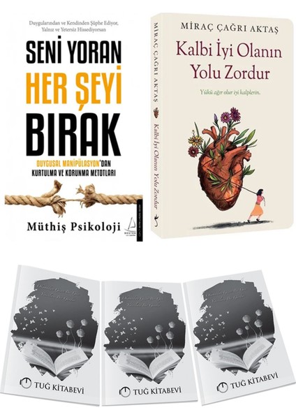 Seni Yoran Her Şeyi Bırak ve Kalbi Iyi Olanın Yolu Zordur 2li Set Miraç Çağrı Aktaş + Hediyeli