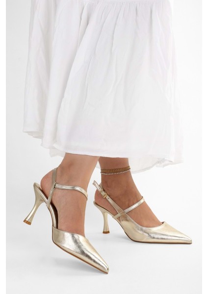 Kadın Nella Altın Parlak Stiletto