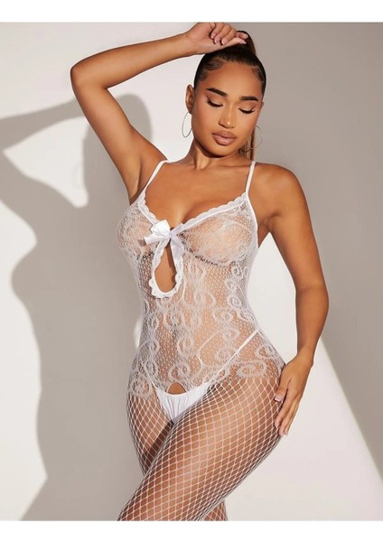 Kadın Askılı Boydan Vücut Çorabı