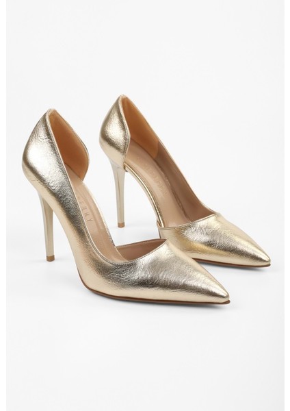 Kadın Massy Altın Parlak Stiletto