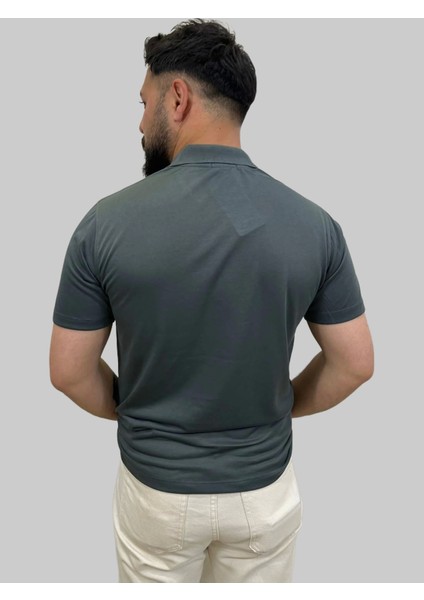 Erkek Gnsn Düz Ringelli Polo Yaka Antrasit Tişört fırsatları