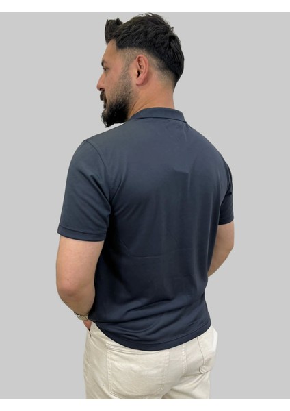 Erkek Gnsn Düz Ringelli Polo Yaka Füme Tişört fiyatları