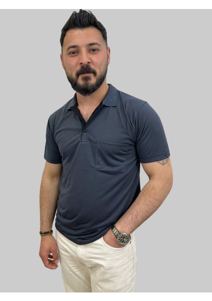 Erkek Gnsn Düz Ringelli Polo Yaka Füme Tişört indirimleri