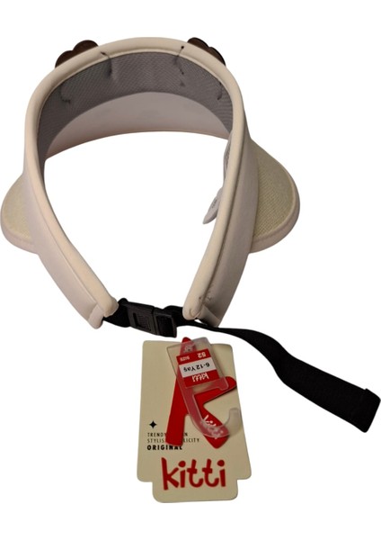 Spteks Kitti 6-12 Yaş Kız Çocuk Krem Renk Ayıcık Figürlü Hasır Vizör Yazlık Şapka indirimleri