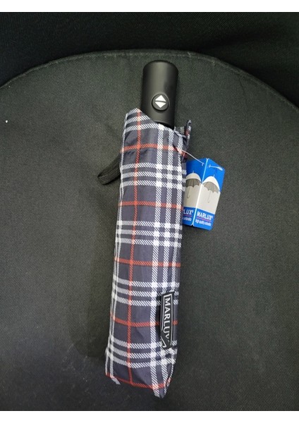 Tam Otomatik Ekoseli Desenli Şemsiye Oto Desenli 8 Telli 1 Adet