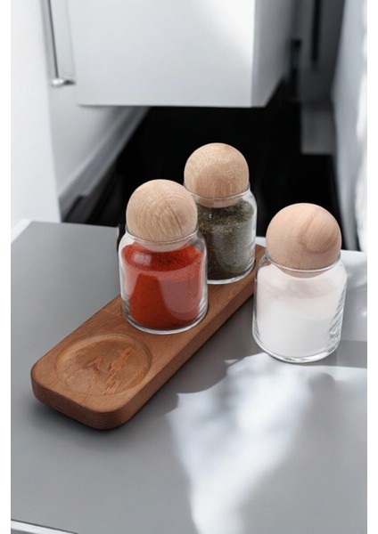 7 Parçalı Ahşap Baharatlık Seti, şık ve kullanışlı mutfak aksesuarı, 500 ml, TR menşei fiyatları