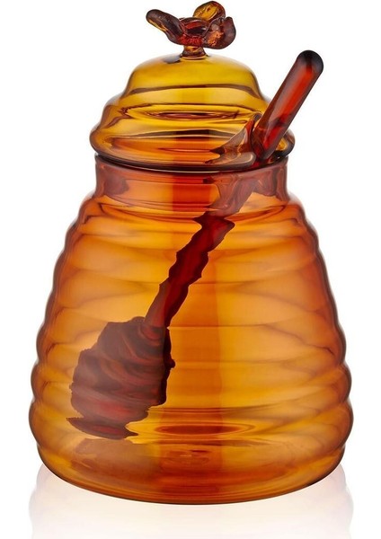 Şık ve kullanışlı cam bal kavanozu, 13 cm, 101-199 ml, 1 parça