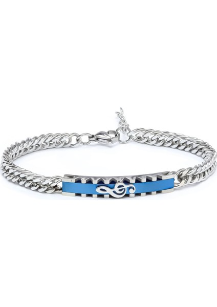 Sol Anahtarı Motifli Çelik Bileklik