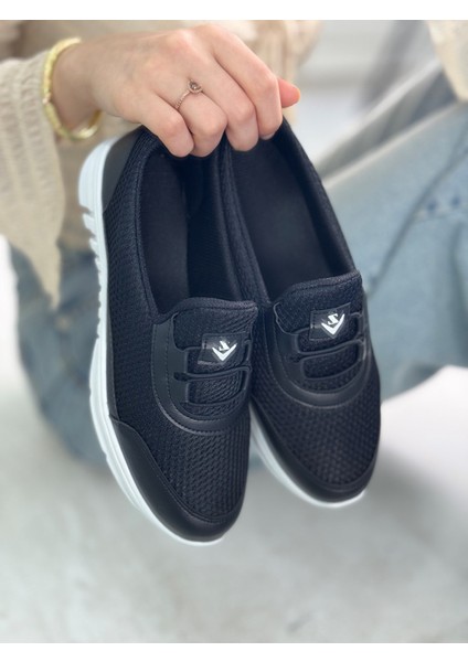 Günlük Kadın Spor Ayakkabı Lastik Bağcık Fileli Hava Alabilen Rahat Kaymaz Taban Sneaker 3005