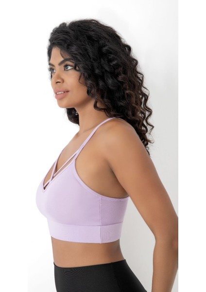 Önü Çapraz Detaylı Spor Crop Büstiyer 5800 Lila fiyatları