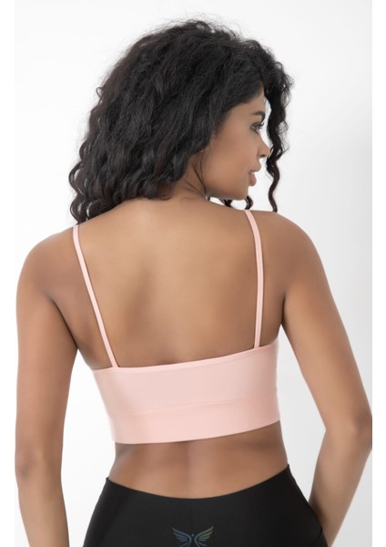 Önü Çapraz Detaylı Spor Crop Büstiyer 5800 Pudra indirimleri