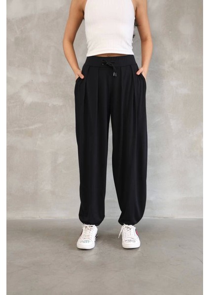 Osy Modal Yumuşak Dokulu Kumaş Şalvar Pantalon - Siyah fiyatları