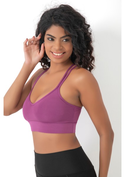 Arkası Çapraz Detaylı Spor Crop Büstiyer 5800 Açık Mürdüm fiyatları