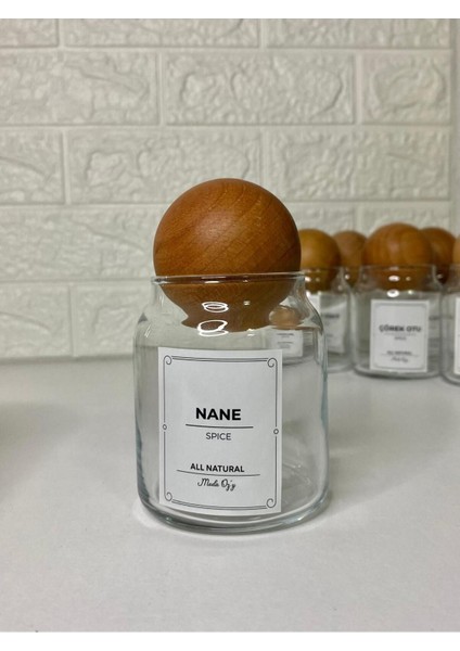 12'li Ahşap Kapaklı Cam Kavanoz Seti, Baharat, Çerez, Şekerlik, 300 ml, 24 Parça modelleri