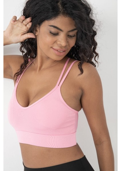Arkası Çapraz Detaylı Spor Crop Büstiyer 5800 Pembe fırsatları