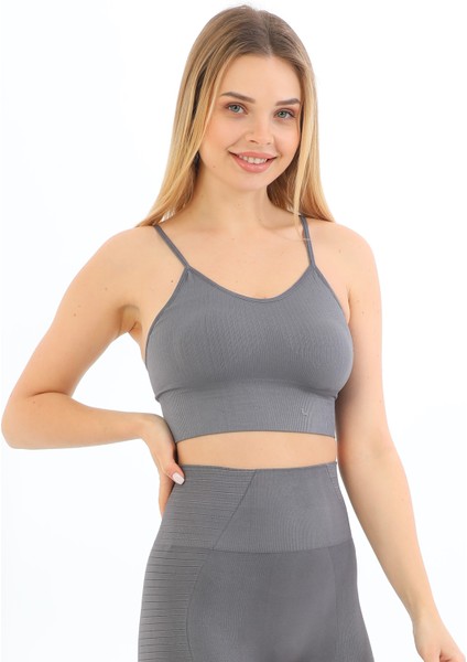 Inkasol Ince Ip Askılı Fitilli Pedli Crop Büstiyer 5702 Füme modelleri