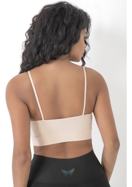 Önü Çapraz Detaylı Spor Crop Büstiyer 5800 Ten fırsatları