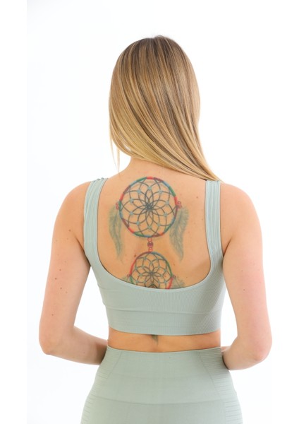 Kalın Askılı Pedli Fitilli Crop Büstiyer 5704 Mint indirimleri