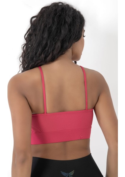 Önü Çapraz Detaylı Spor Crop Büstiyer 5800 Neon Mercan fırsatları
