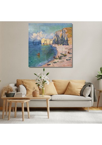 Kare Kanvas Ünlü Ressamlar Monet The Beach And The Falaise D’amont