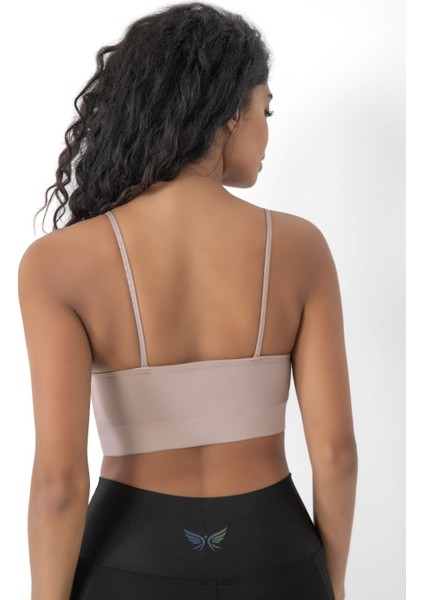 Önü Çapraz Detaylı Spor Crop Büstiyer 5800 Vizon fırsatları