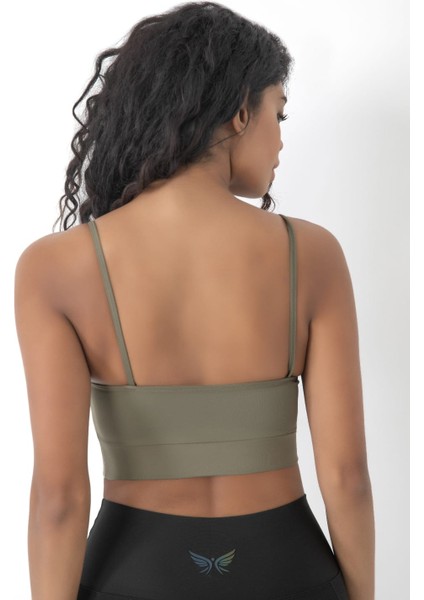 Önü Çapraz Detaylı Spor Crop Büstiyer 5800 Haki fiyatları
