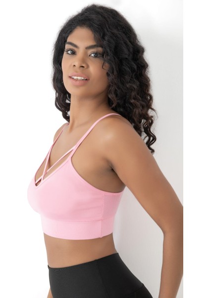 Önü Çapraz Detaylı Spor Crop Büstiyer 5800 Pembe fiyatları