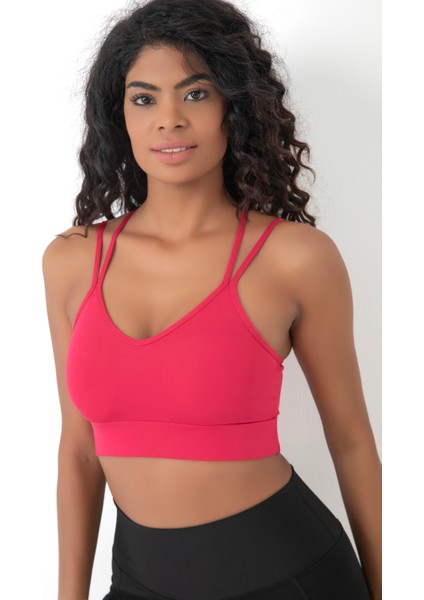 Arkası Çapraz Detaylı Spor Crop Büstiyer 5800 Neon Mercan fiyatları
