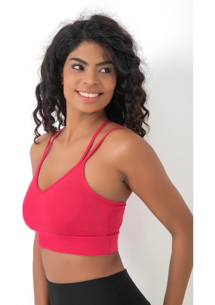 Arkası Çapraz Detaylı Spor Crop Büstiyer 5800 Neon Mercan fırsatları