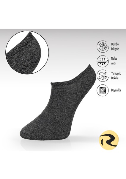 Bambu Erkek Sneaker Düz Çorap Dikişsiz Premium Tekli