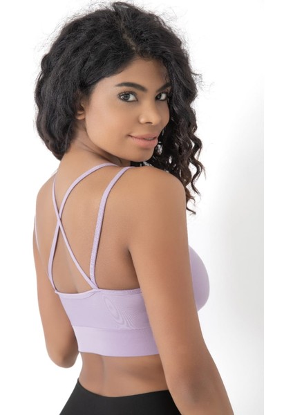 Arkası Çapraz Detaylı Spor Crop Büstiyer 5800 Lila indirimleri
