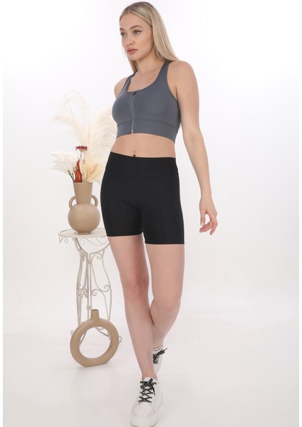 Önü Fermuarlı Sporcu Crop Büstiyer 5860 Füme indirimleri