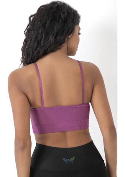 Önü Çapraz Detaylı Spor Crop Büstiyer 5800 Açık Mürdüm fırsatları