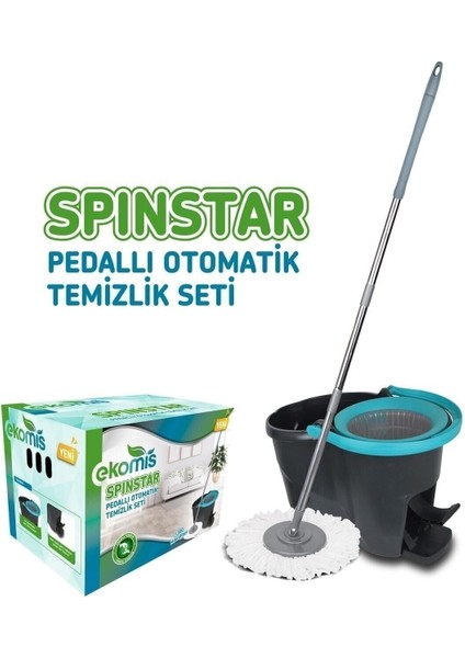 Pratik Pedallı Otomatik Temizlik Seti Siyah Hızlı ve Kolay Kullanım