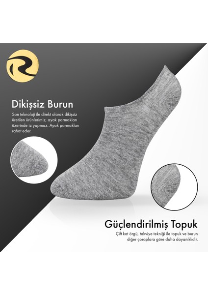 Bambu Erkek Sneaker Düz Çorap Dikişsiz Premium 2'li