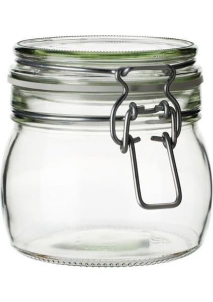 Şeffaf Cam Kavanoz Seti, 3'lü, 0.5 L, Çay, Kahve, Şeker ve Reçel İçin, Turuncu