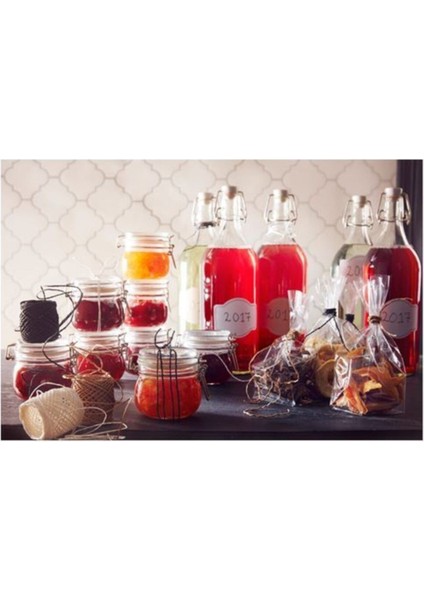 Şeffaf Cam Kavanoz Seti, 3'lü, 0.5 L, Çay, Kahve, Şeker ve Reçel İçin, Turuncu indirimleri