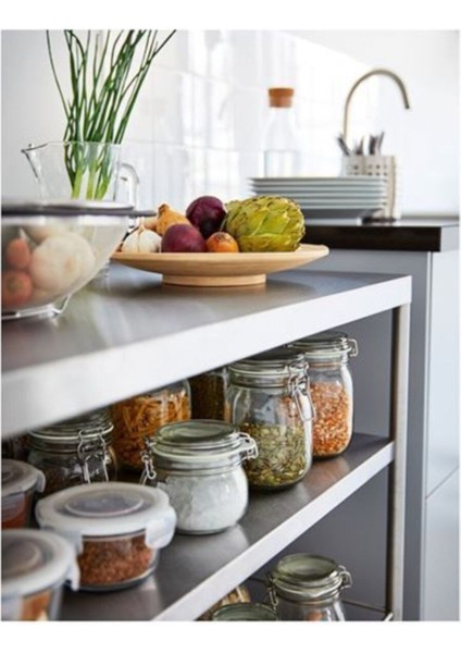 Şeffaf Cam Kavanoz Seti, 3'lü, 0.5 L, Çay, Kahve, Şeker ve Reçel İçin, Turuncu