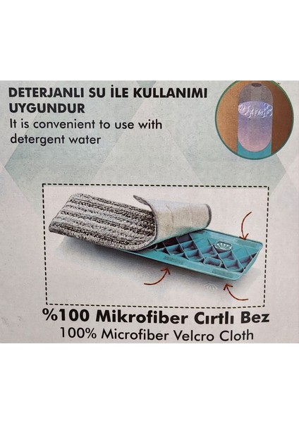 Parlak ve pratik sprey mop seti ile temizlikte kolaylık, Emay Home kalitesiyle