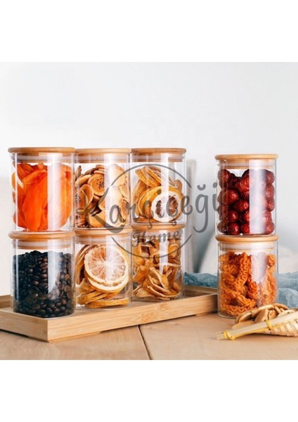 10'lu Bambu Kapaklı Borosilikat Cam Baharatlık Takımı, 250 ml, şık ve dayanıklı set fırsatları