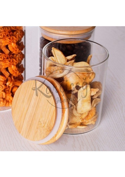 10'lu Bambu Kapaklı Borosilikat Cam Baharatlık Takımı, 250 ml, şık ve dayanıklı set indirimleri
