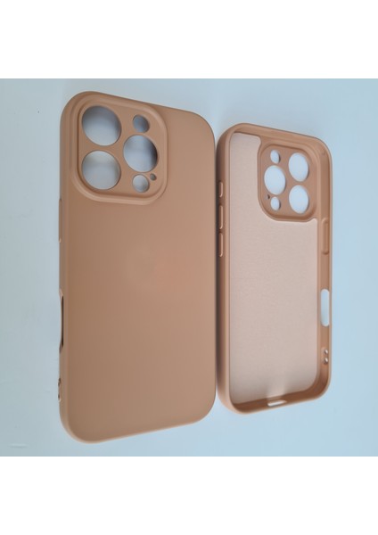 Apple iPhone 16 Pro Max (6.9inç) İle Uyumlu Logosuz Kamera Korumalı Içi Kadife Lansman Silikon Kılıf