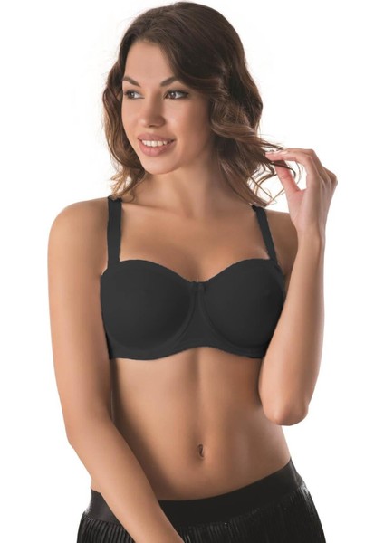 Siyah Mı Emay 159 C Balenli Straplez Toparlayıcı Sütyen
