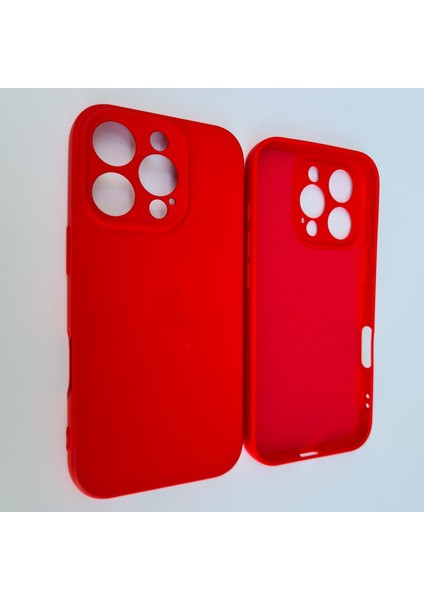 Apple iPhone 16 Pro Max (6.9inç) İle Uyumlu Logosuz Kamera Korumalı Içi Kadife Lansman Silikon Kılıf