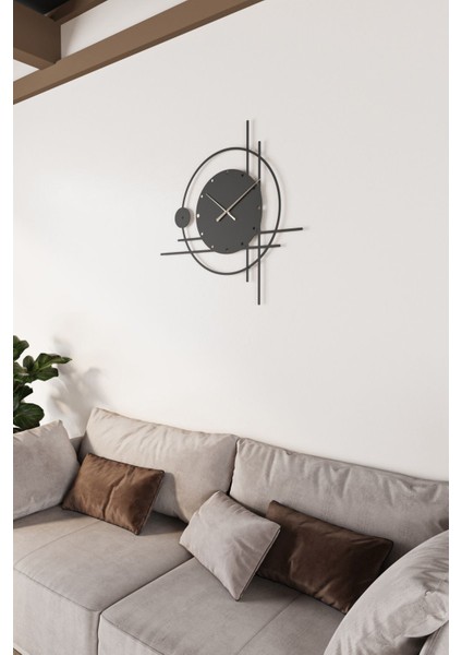 Modern Geometrik Duvar Saati Ev ve Ofis Için Metal Şık Duvar Saati Sessiz Mekanizmalı Büyük Saat indirimleri